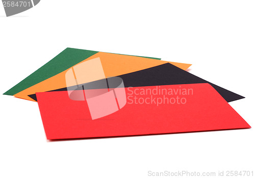 Image of colorful cards isolated on white background