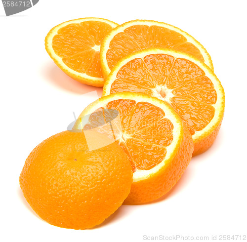 Image of orange slices isolated on white background 