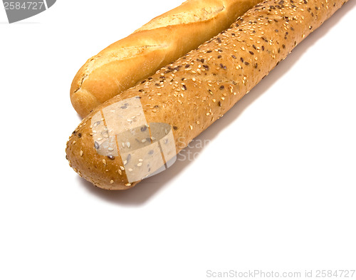 Image of baguette isolated on white