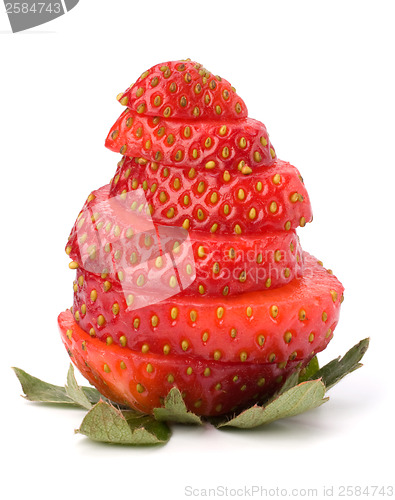 Image of Sliced strawberry isolated on white background