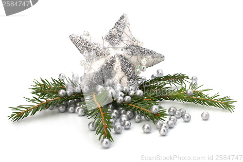 Image of Christmas decoration isolated on white background