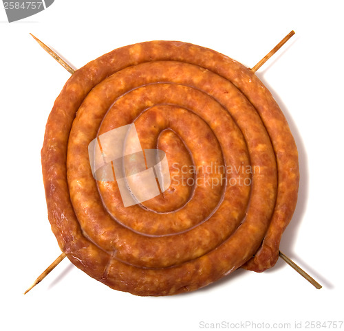 Image of home sausage isolated on white background