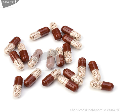 Image of capsules isolated on white background