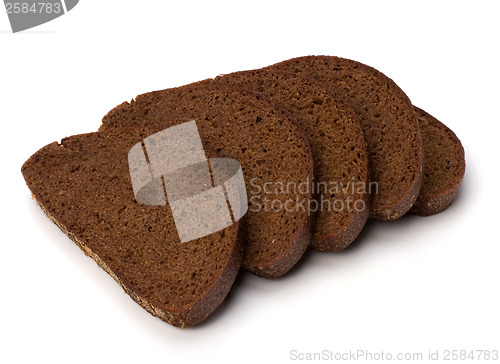 Image of rye bread isolated on white background 