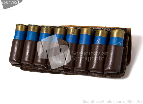 Image of vintage ammunition belt isolated on white