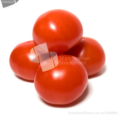 Image of red tomato isolated  on white background 