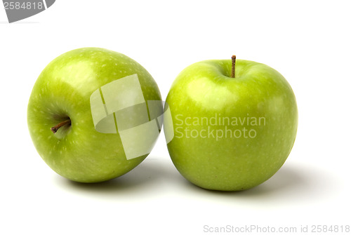 Image of green apples isolated on white background