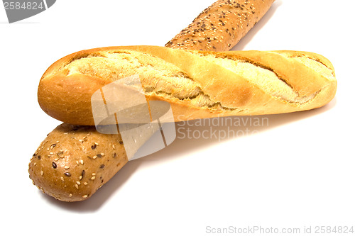 Image of baguette isolated on white