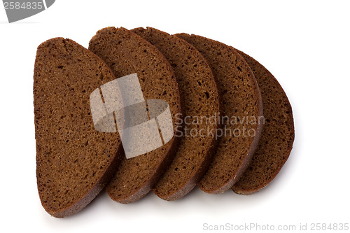 Image of rye bread isolated on white background 