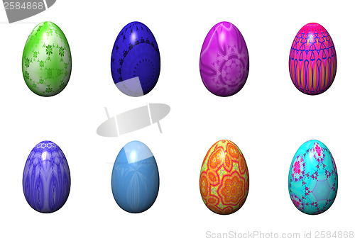 Image of easter eggs isolated on the white