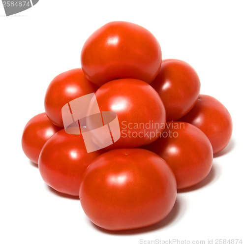 Image of red tomato isolated  on white background 