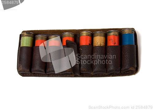 Image of vintage ammunition belt isolated on white