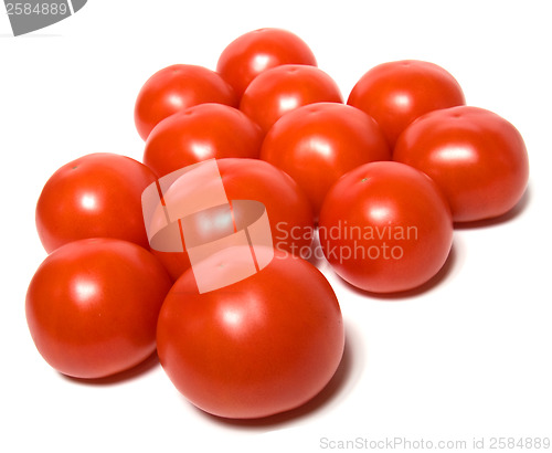 Image of red tomato isolated  on white background 