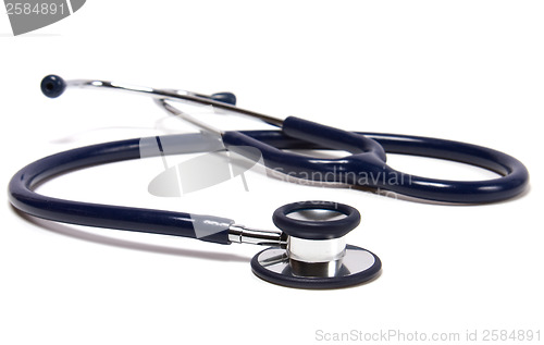 Image of blue stethoscope isolated on white background