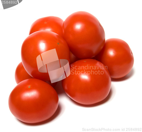 Image of red tomato isolated  on white background 