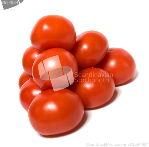 Image of red tomato isolated  on white background 