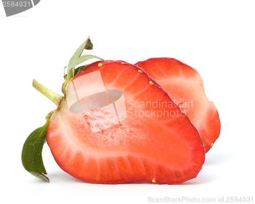 Image of Halved strawberry isolated on white background