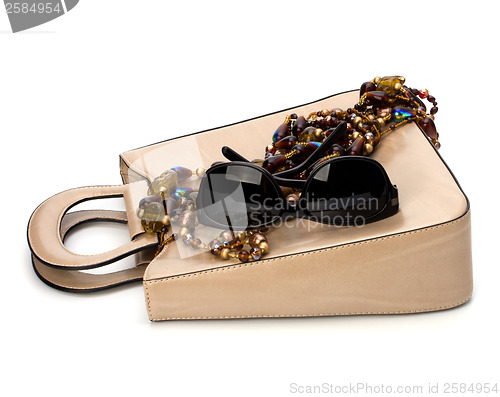 Image of Luxury female handbag isolated on white background 