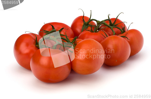 Image of red tomato isolated on the white background 