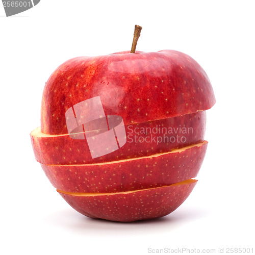 Image of sliced apples isolated on white background