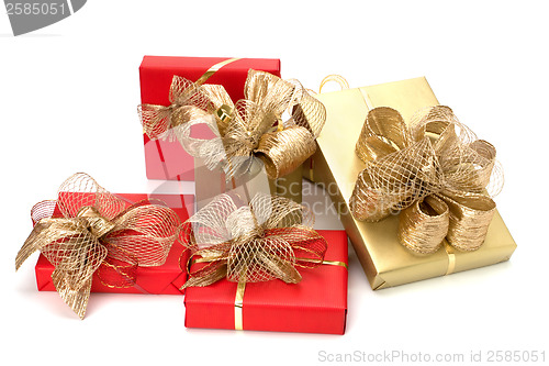 Image of 
Luxurious gifts isolated on white background 
