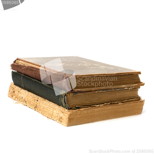 Image of tattered book stack isolated on white background