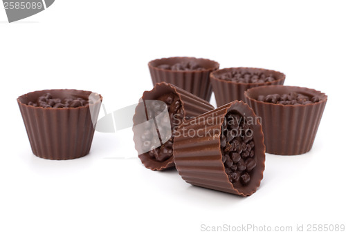 Image of chocolate pralines isolated on white background