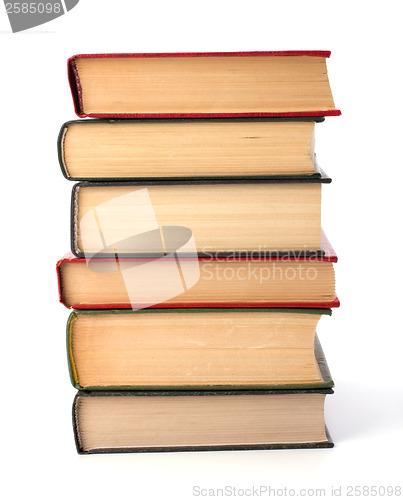 Image of book stack isolated on white background