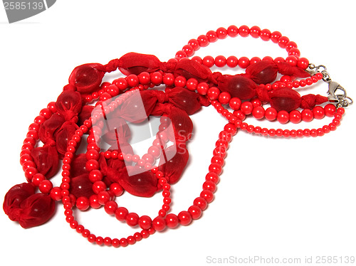 Image of colorful beads isolated on white background