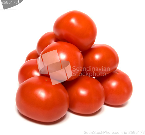 Image of red tomato isolated  on white background 