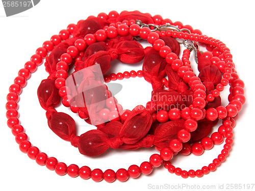 Image of colorful beads isolated on white background