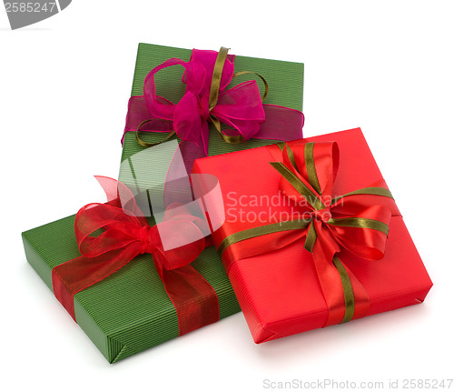 Image of festive gift box stack 