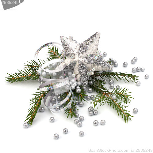 Image of Christmas decoration isolated on white background