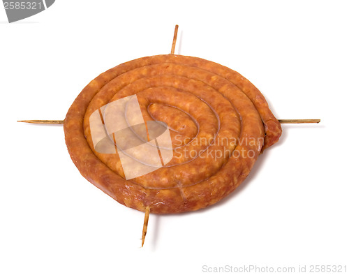 Image of home sausage isolated on white background