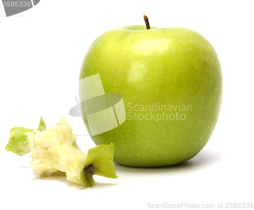 Image of core of an apple isolated white background