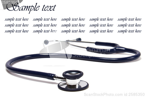 Image of blue stethoscope isolated on white background