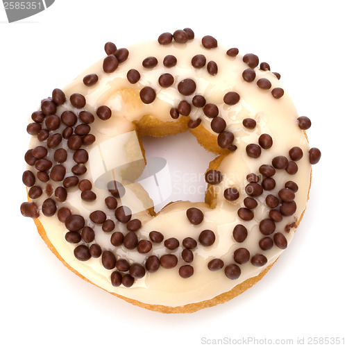 Image of Delicious doughnut isolated on white background 