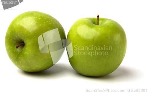 Image of green apples isolated on white background