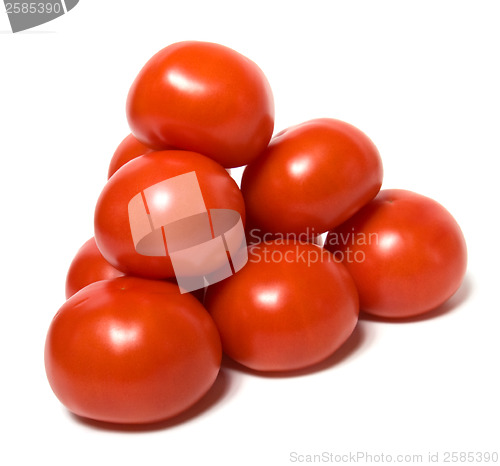 Image of red tomato isolated  on white background 