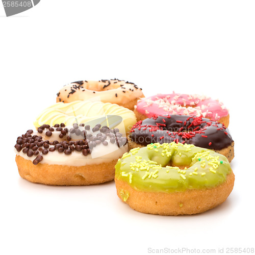 Image of Delicious doughnuts isolated on white background 