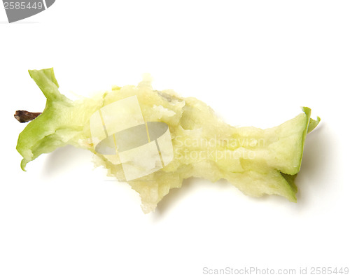 Image of core of an apple isolated white background