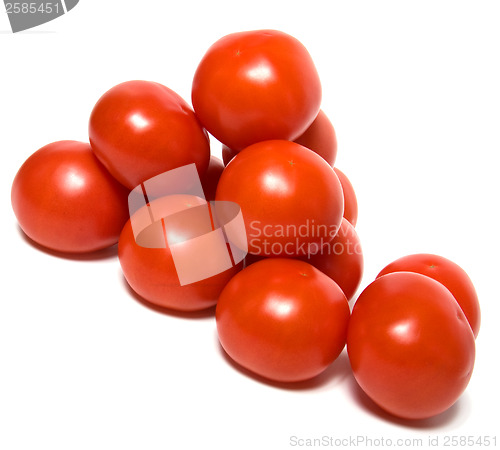 Image of red tomato isolated  on white background 