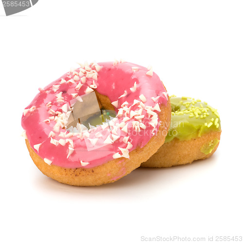 Image of Delicious doughnuts isolated on white background 