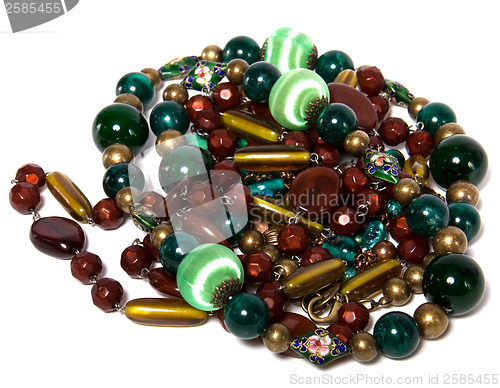 Image of colorful beads isolated on white background