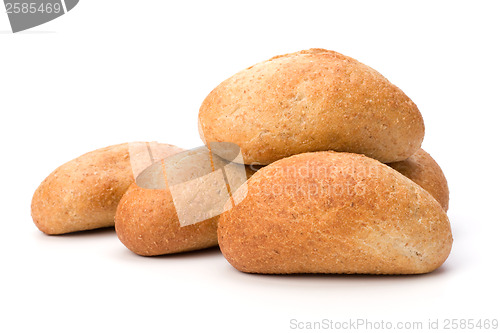 Image of fresh warm rolls isolated on white background