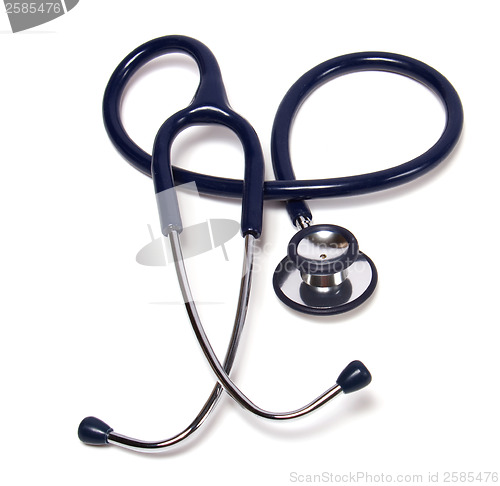 Image of blue stethoscope isolated on white background