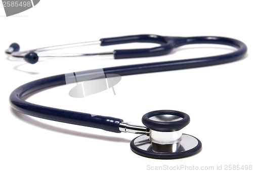 Image of blue stethoscope isolated on white background