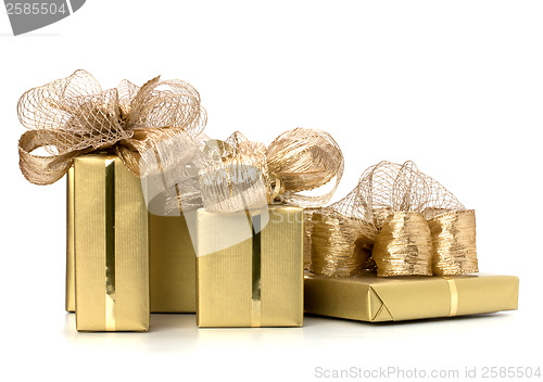 Image of 
Luxurious gifts isolated on white background 

