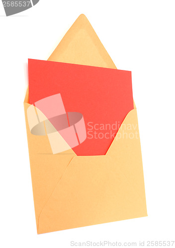 Image of envelope with card isolated on white background