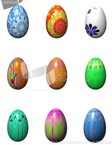 Image of easter eggs isolated on the white